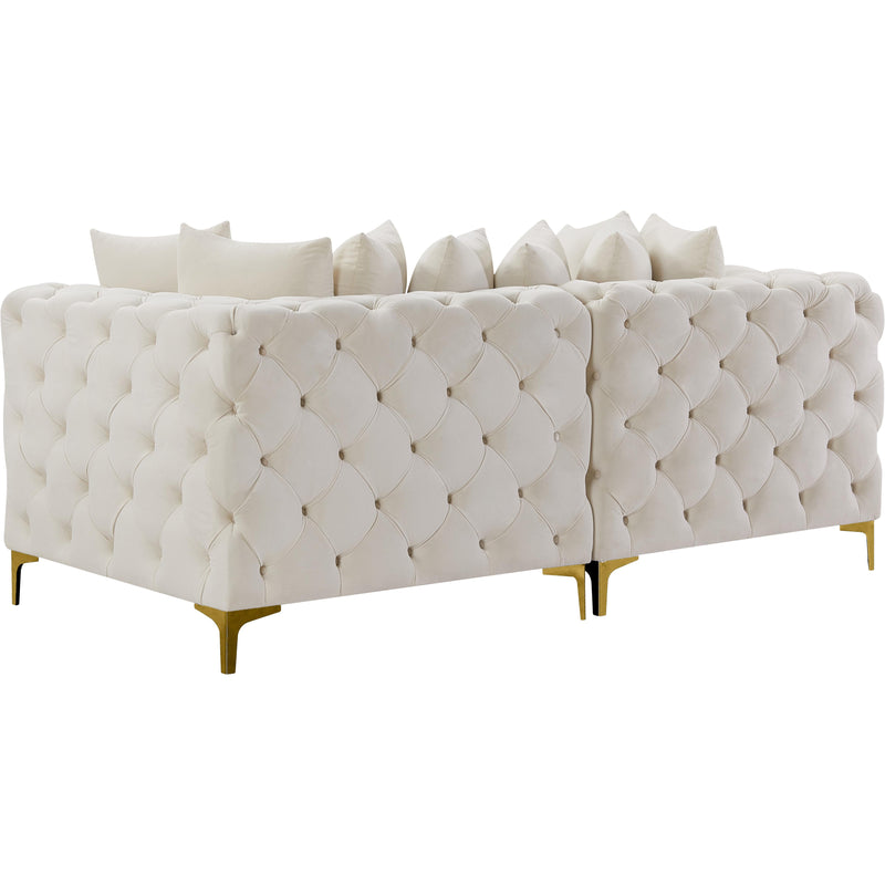 Meridian Tremblay Cream Velvet Modular Sofa IMAGE 9