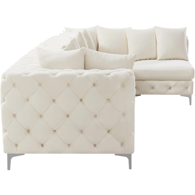 Meridian Tremblay Cream Velvet Modular Sectional IMAGE 10