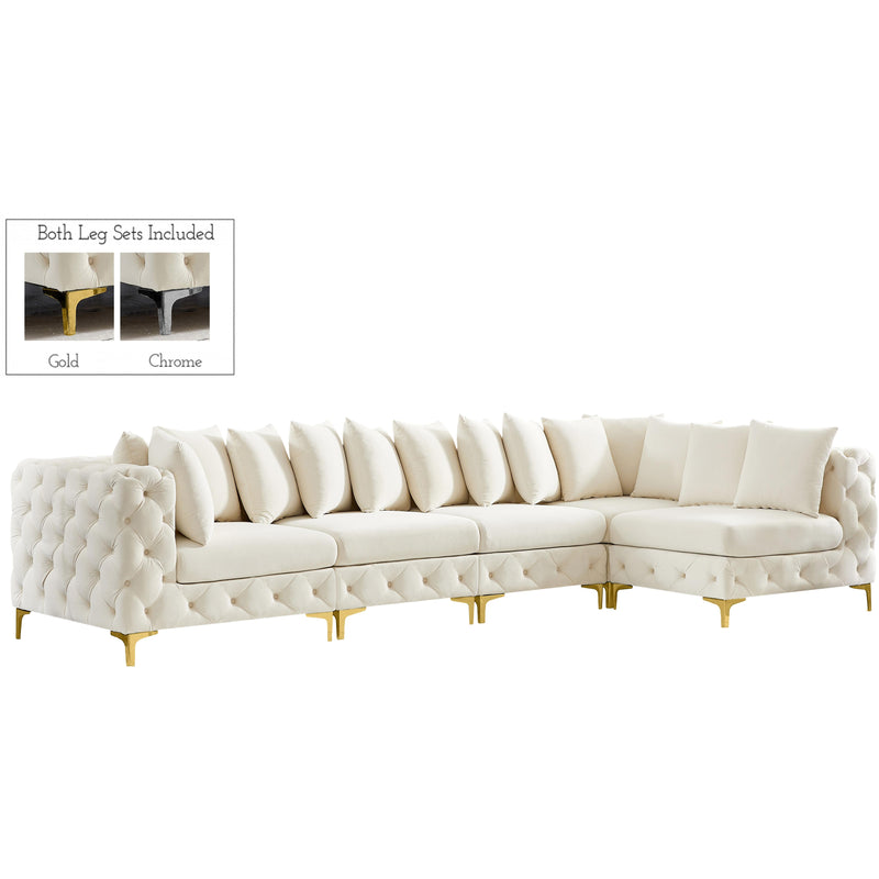 Meridian Tremblay Cream Velvet Modular Sectional IMAGE 1