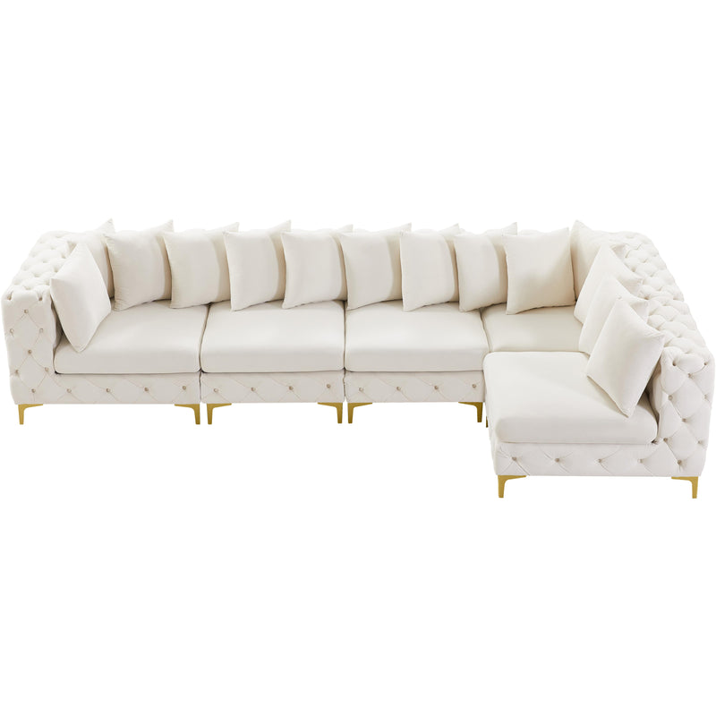 Meridian Tremblay Cream Velvet Modular Sectional IMAGE 6