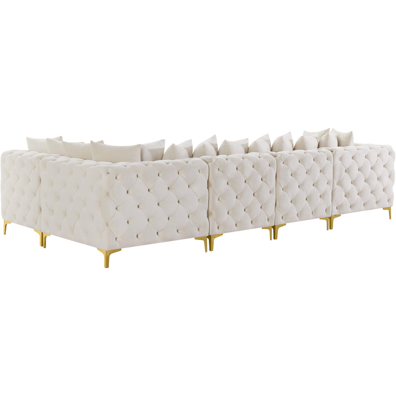 Meridian Tremblay Cream Velvet Modular Sectional IMAGE 7