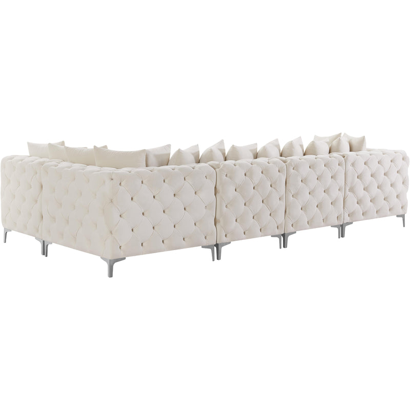 Meridian Tremblay Cream Velvet Modular Sectional IMAGE 8