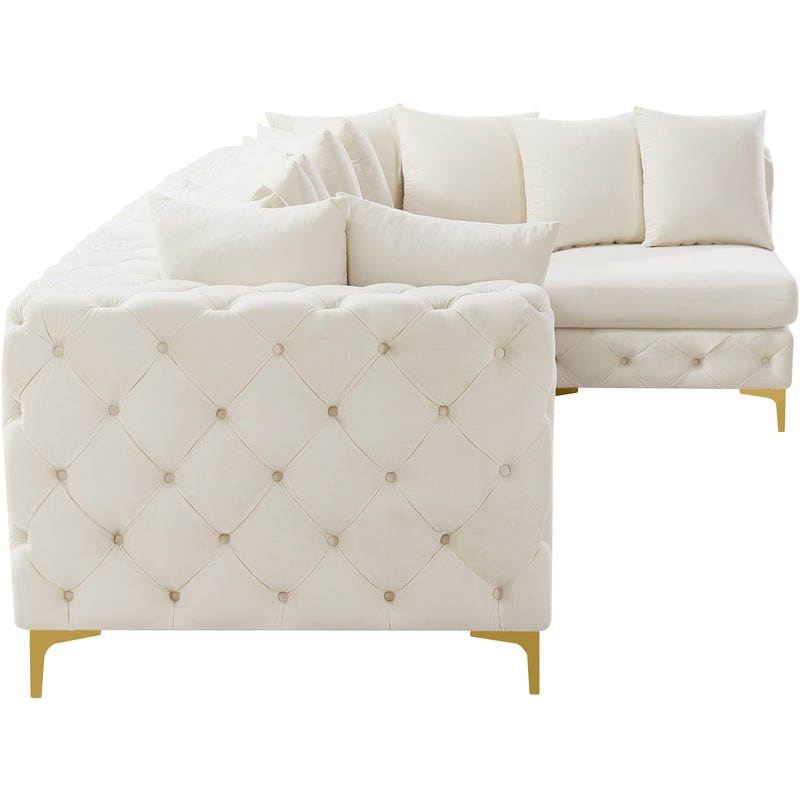 Meridian Tremblay Cream Velvet Modular Sectional IMAGE 9