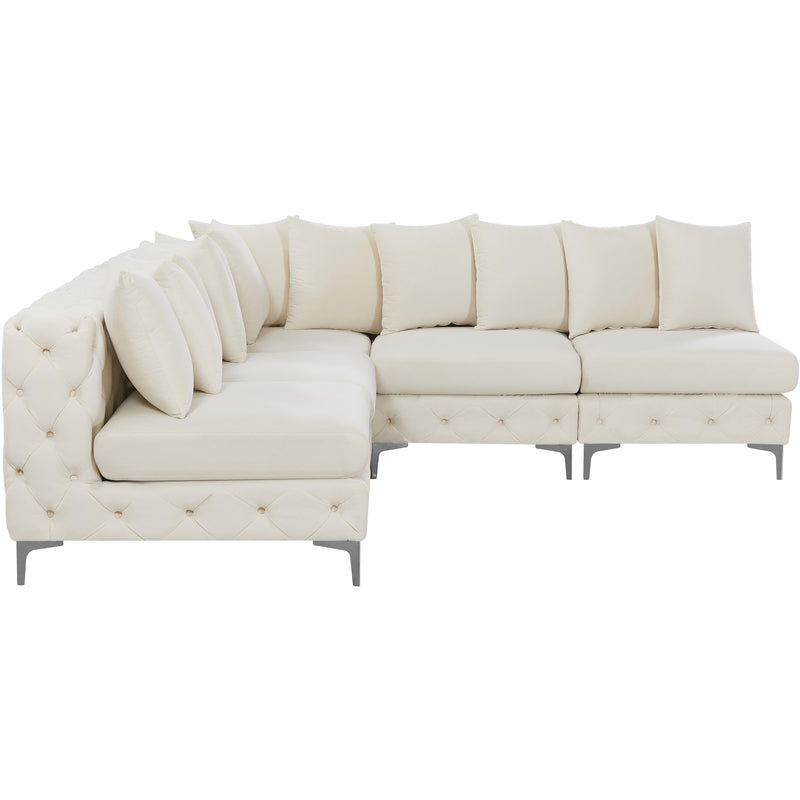 Meridian Tremblay Cream Velvet Modular Sectional IMAGE 10