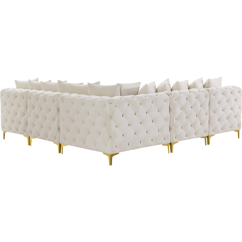 Meridian Tremblay Cream Velvet Modular Sectional IMAGE 7