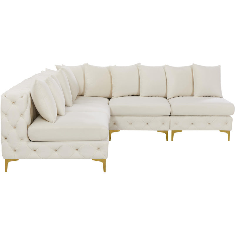 Meridian Tremblay Cream Velvet Modular Sectional IMAGE 9