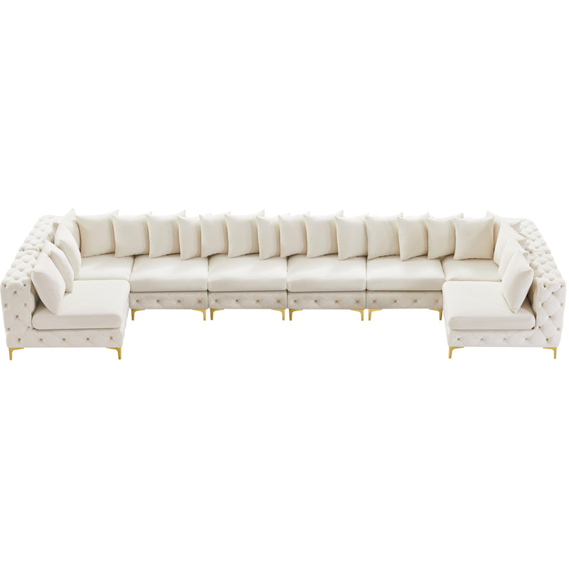 Meridian Tremblay Cream Velvet Modular Sectional IMAGE 5