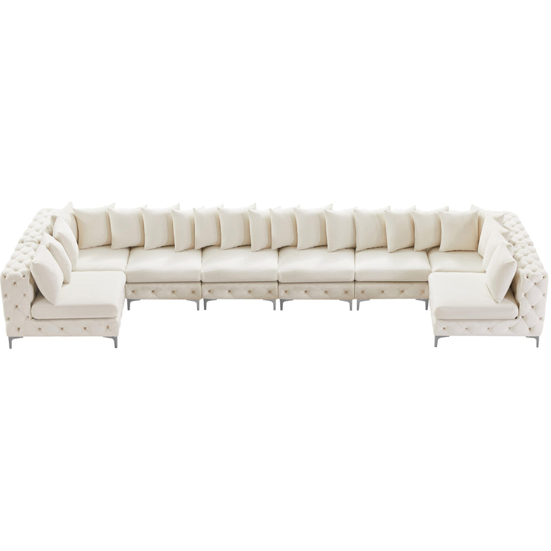 Meridian Tremblay Cream Velvet Modular Sectional IMAGE 6