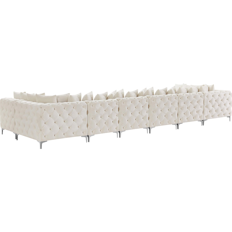 Meridian Tremblay Cream Velvet Modular Sectional IMAGE 8