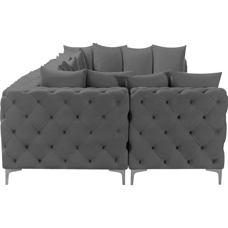 Meridian Tremblay Grey Velvet Modular Sectional IMAGE 12