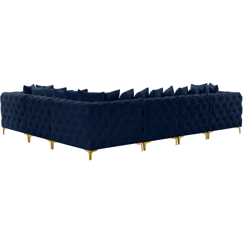 Meridian Tremblay Navy Velvet Modular Sectional IMAGE 11