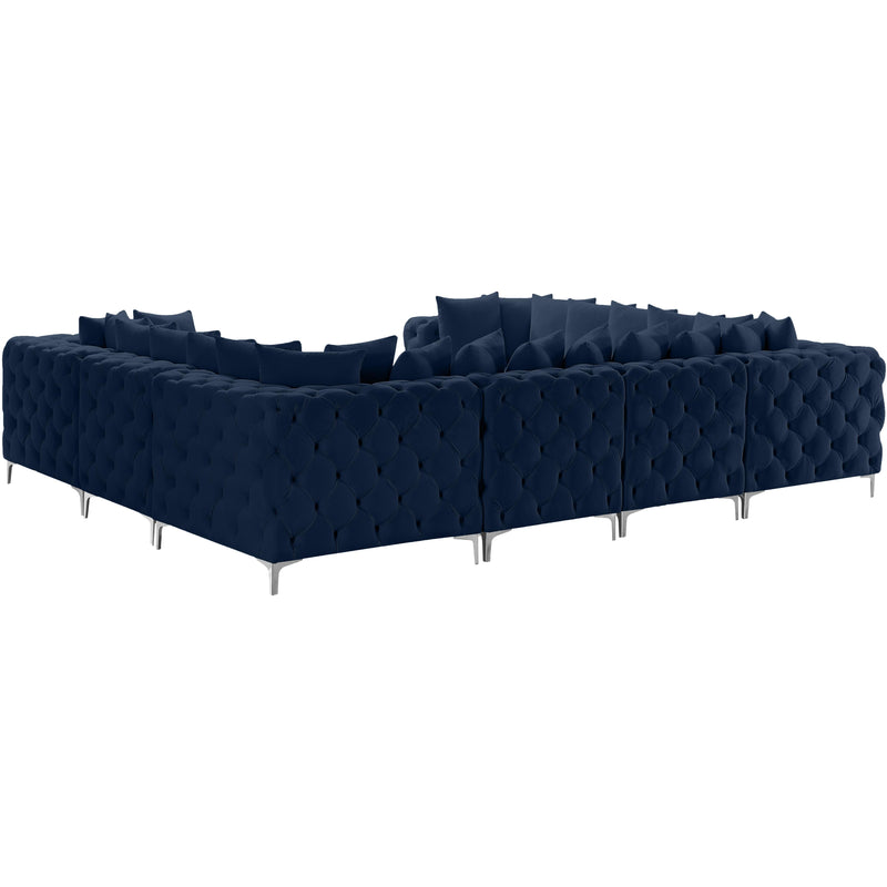 Meridian Tremblay Navy Velvet Modular Sectional IMAGE 10