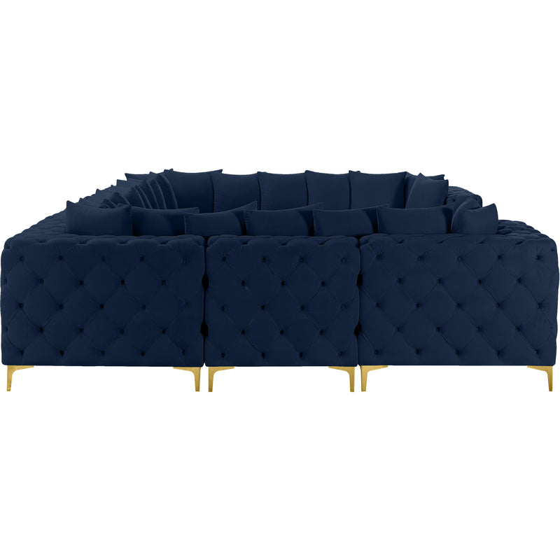 Meridian Tremblay Navy Velvet Modular Sectional IMAGE 11