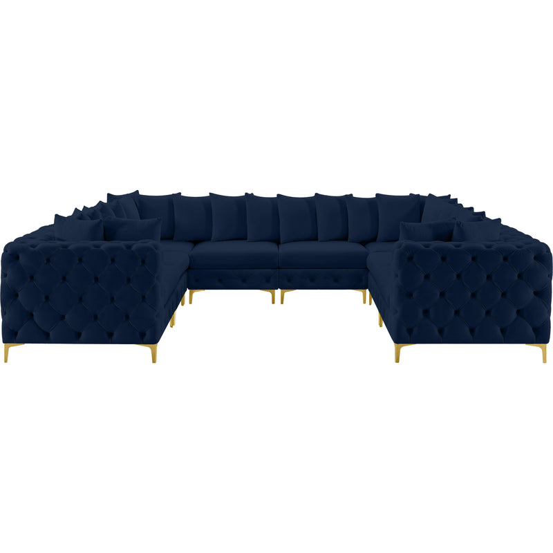 Meridian Tremblay Navy Velvet Modular Sectional IMAGE 5