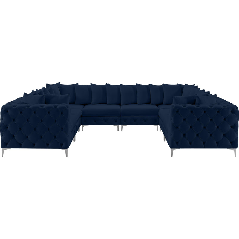 Meridian Tremblay Navy Velvet Modular Sectional IMAGE 6