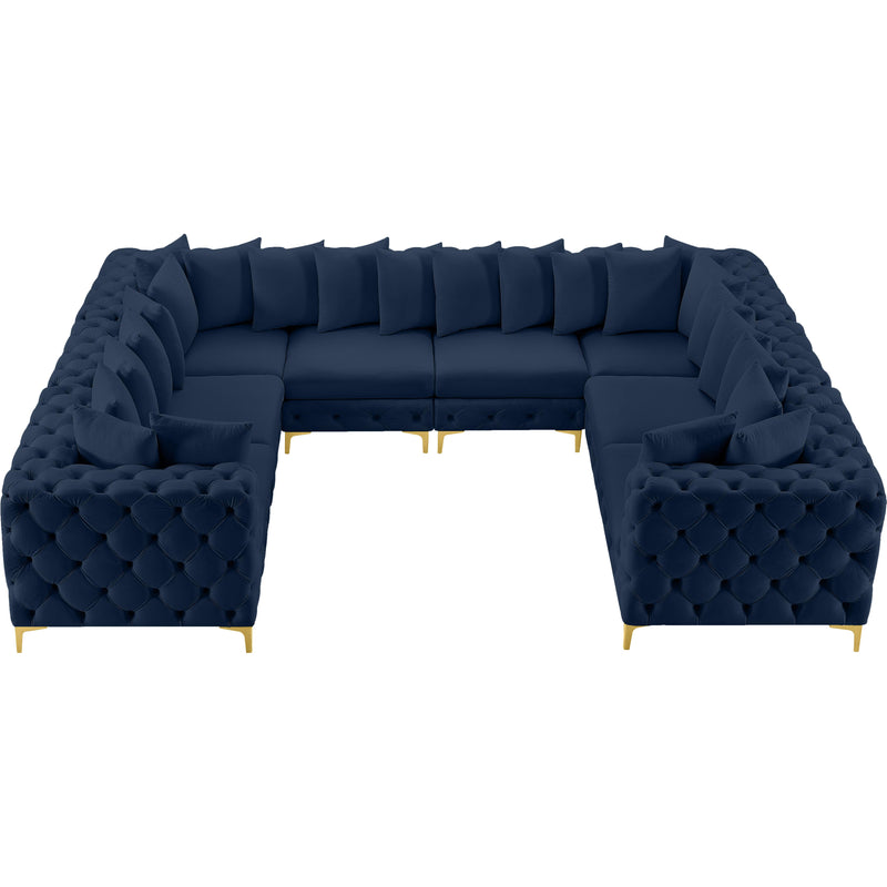 Meridian Tremblay Navy Velvet Modular Sectional IMAGE 7