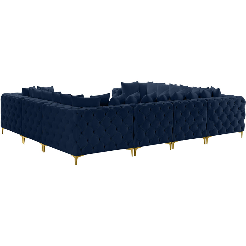 Meridian Tremblay Navy Velvet Modular Sectional IMAGE 9