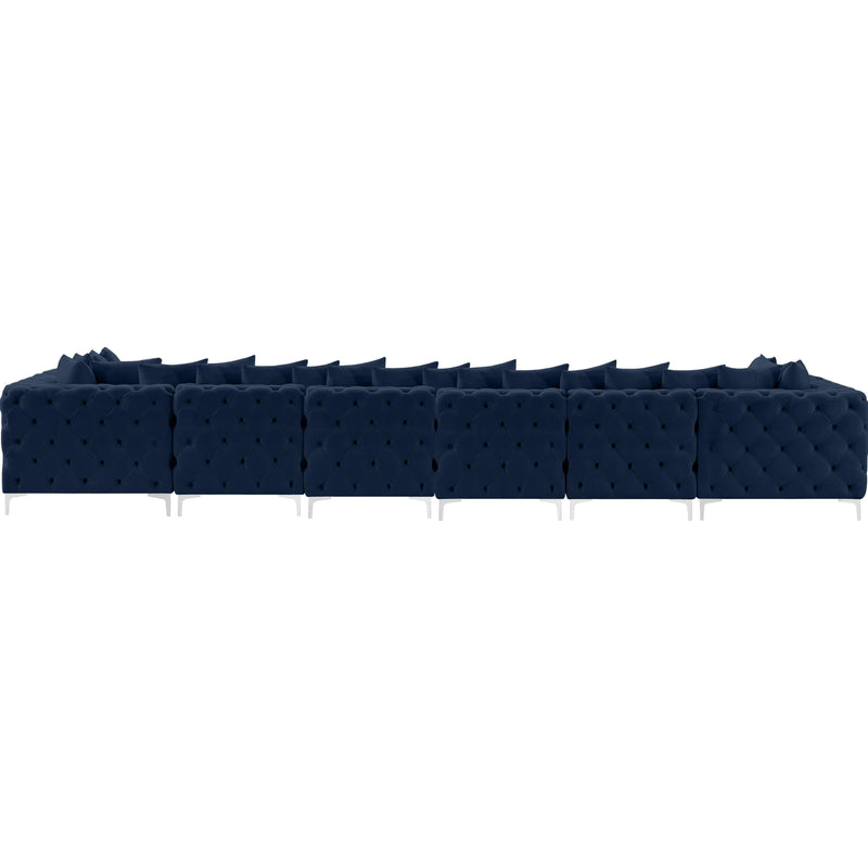 Meridian Tremblay Navy Velvet Modular Sectional IMAGE 10