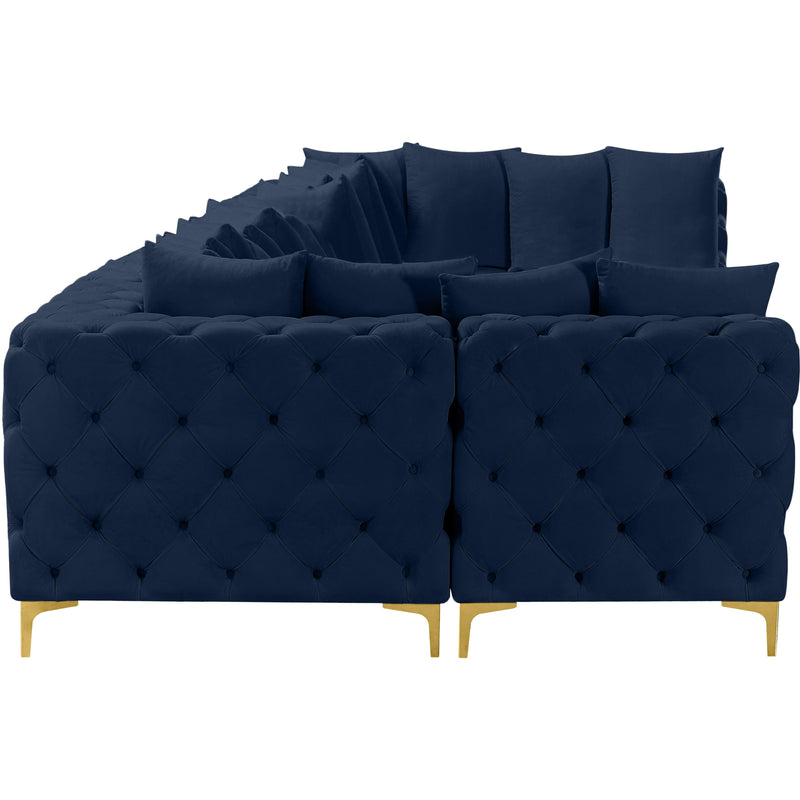 Meridian Tremblay Navy Velvet Modular Sectional IMAGE 11