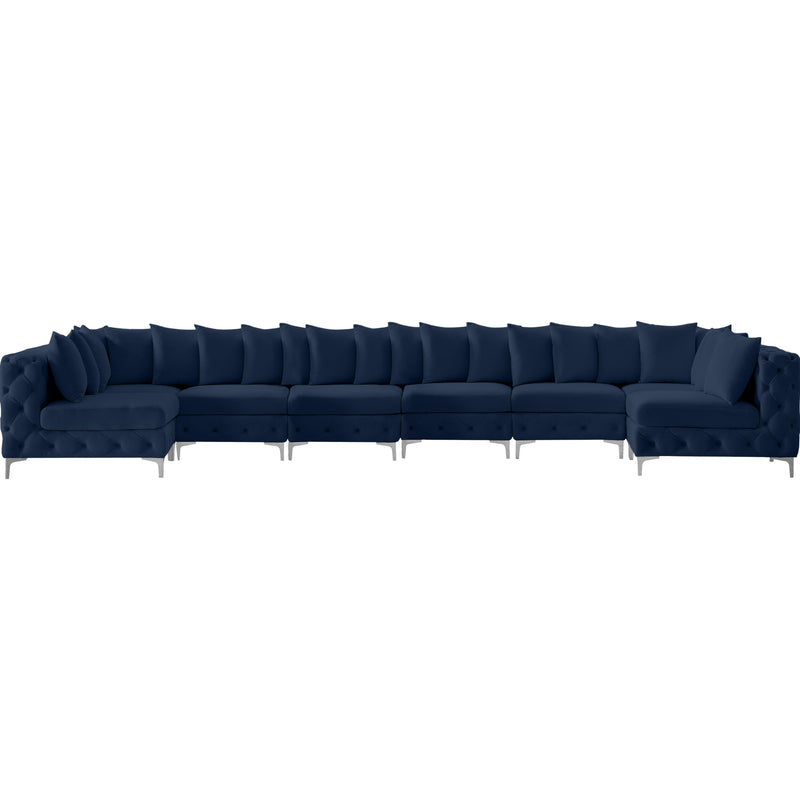 Meridian Tremblay Navy Velvet Modular Sectional IMAGE 14