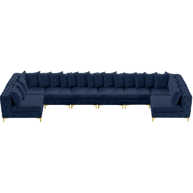 Meridian Tremblay Navy Velvet Modular Sectional IMAGE 5