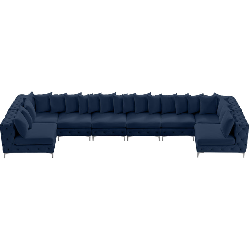 Meridian Tremblay Navy Velvet Modular Sectional IMAGE 6