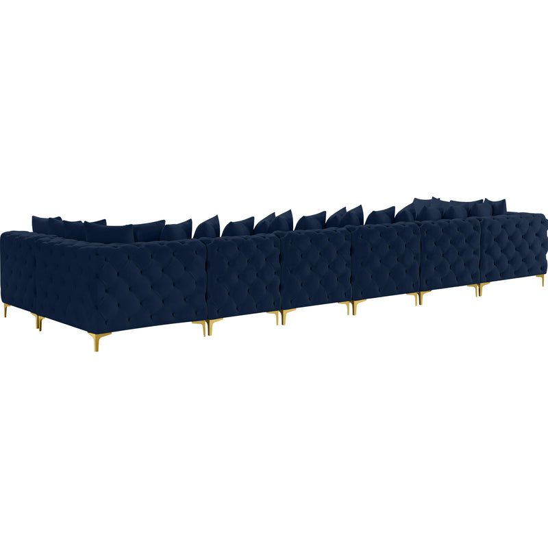 Meridian Tremblay Navy Velvet Modular Sectional IMAGE 7