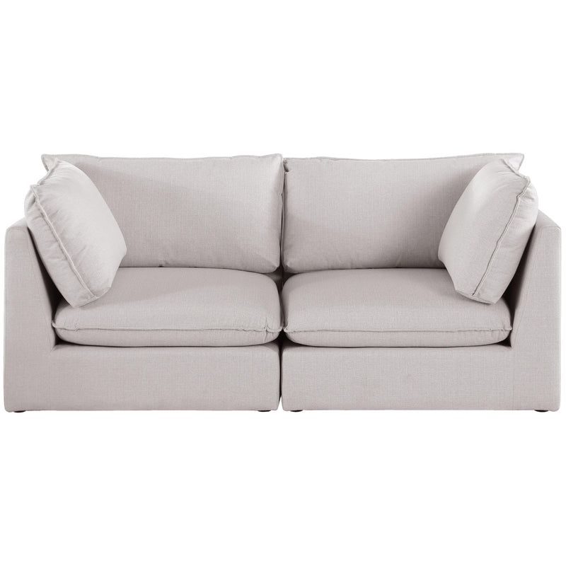 Meridian Mackenzie Beige Durable Linen Textured Modular Sofa IMAGE 4