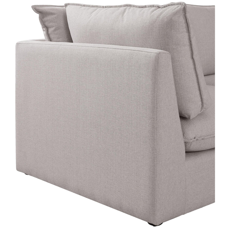 Meridian Mackenzie Beige Durable Linen Textured Modular Sofa IMAGE 6