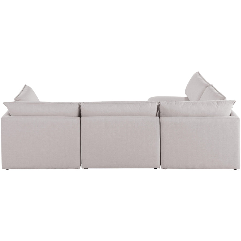 Meridian Mackenzie Beige Durable Linen Textured Modular Sectional IMAGE 6