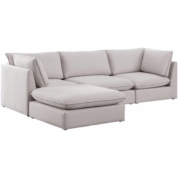 Meridian Mackenzie Beige Durable Linen Textured Modular Sectional IMAGE 1