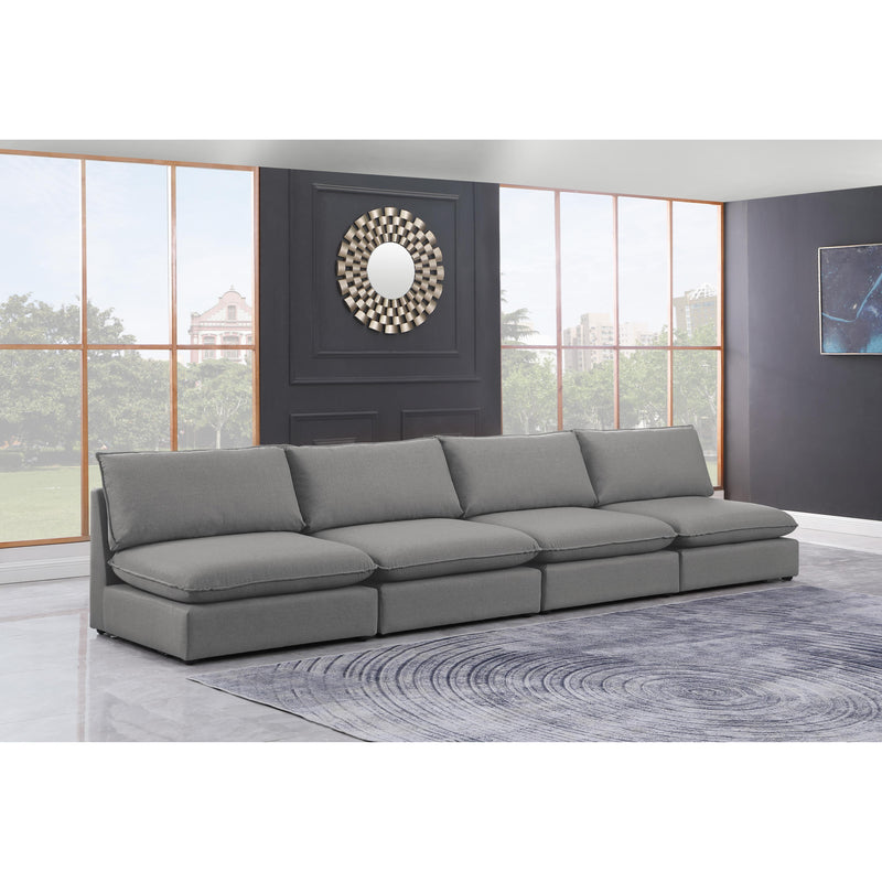 Meridian Mackenzie Grey Durable Linen Textured Modular Sofa IMAGE 2