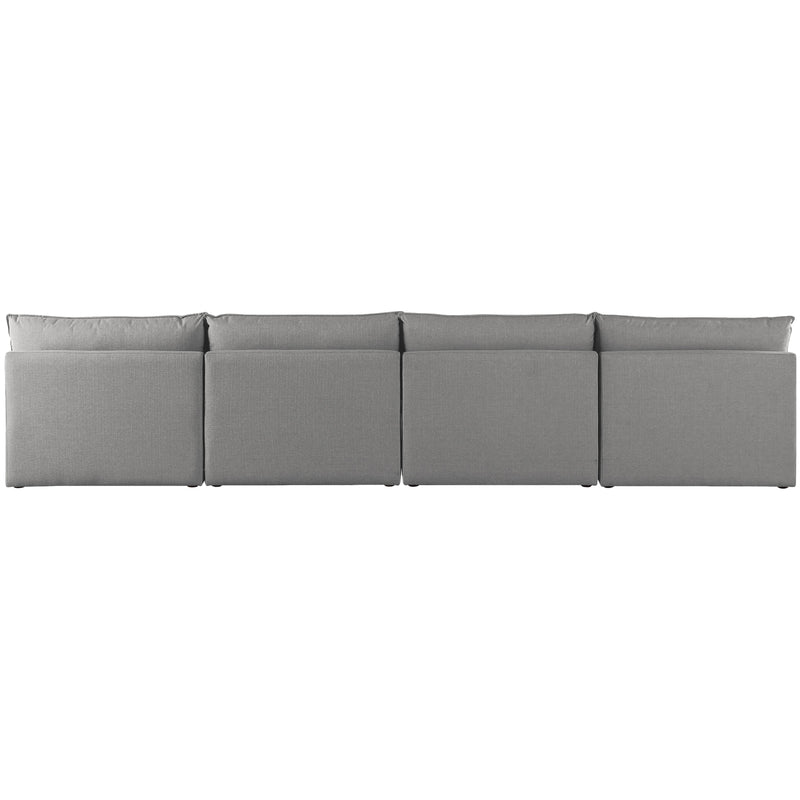 Meridian Mackenzie Grey Durable Linen Textured Modular Sofa IMAGE 3