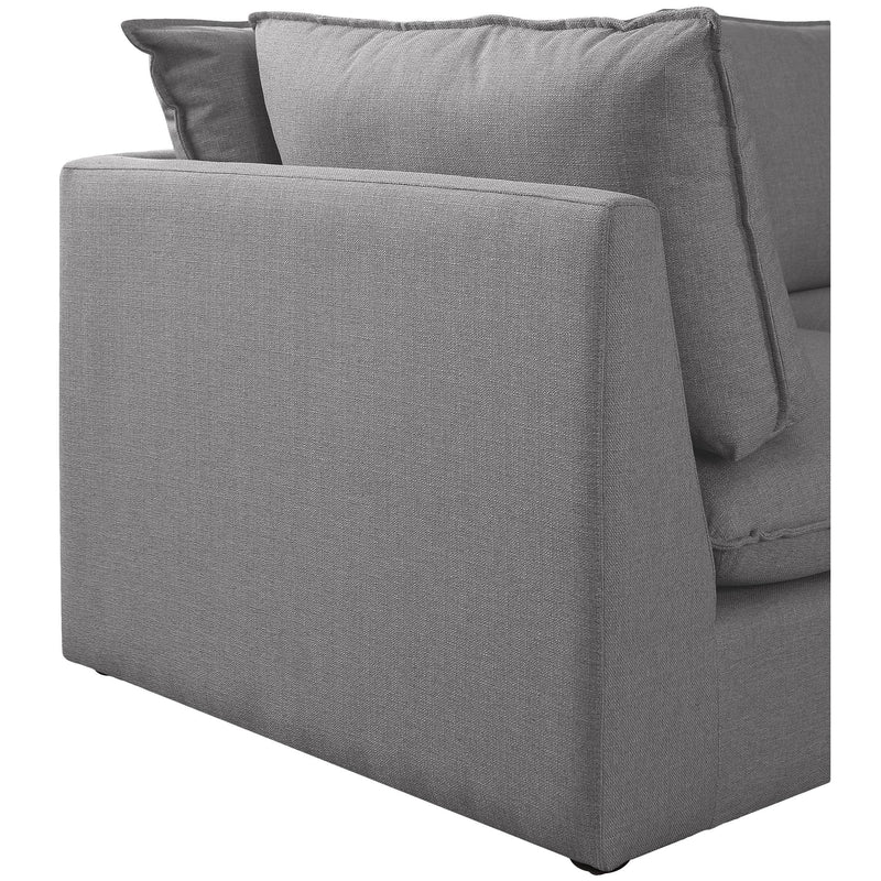 Meridian Mackenzie Grey Durable Linen Textured Modular Sectional IMAGE 11