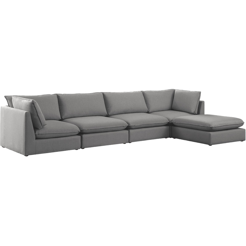 Meridian Mackenzie Grey Durable Linen Textured Modular Sectional IMAGE 2