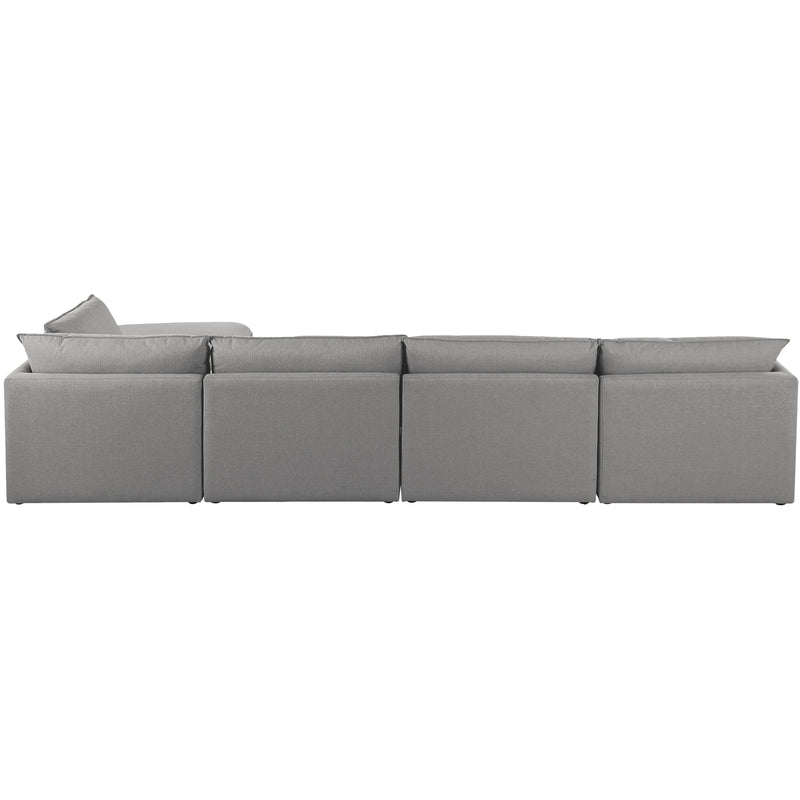 Meridian Mackenzie Grey Durable Linen Textured Modular Sectional IMAGE 5