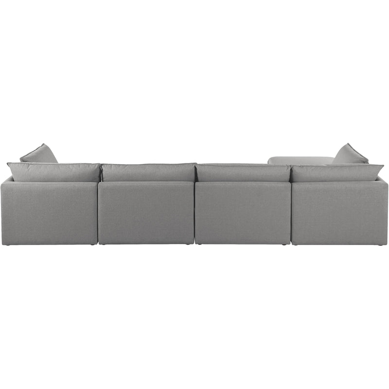 Meridian Mackenzie Grey Durable Linen Textured Modular Sectional IMAGE 6