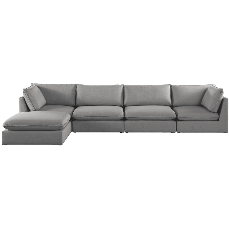 Meridian Mackenzie Grey Durable Linen Textured Modular Sectional IMAGE 7