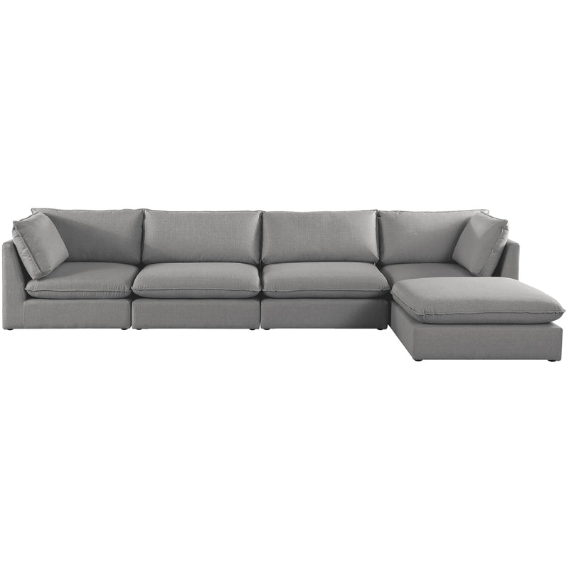 Meridian Mackenzie Grey Durable Linen Textured Modular Sectional IMAGE 8