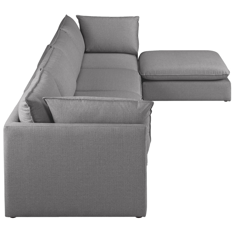 Meridian Mackenzie Grey Durable Linen Textured Modular Sectional IMAGE 9