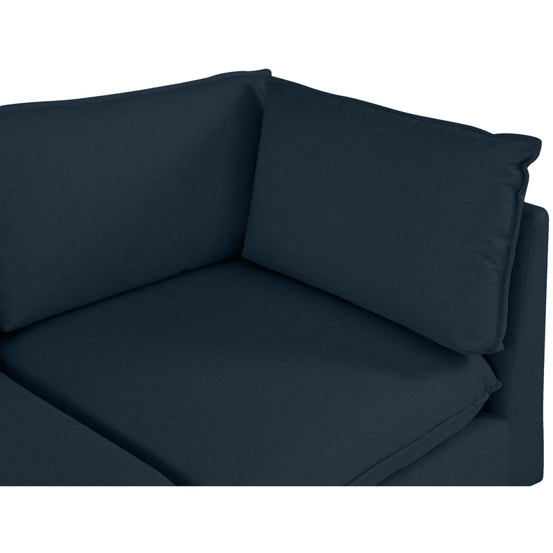 Meridian Mackenzie Navy Durable Linen Textured Modular Sectional IMAGE 7