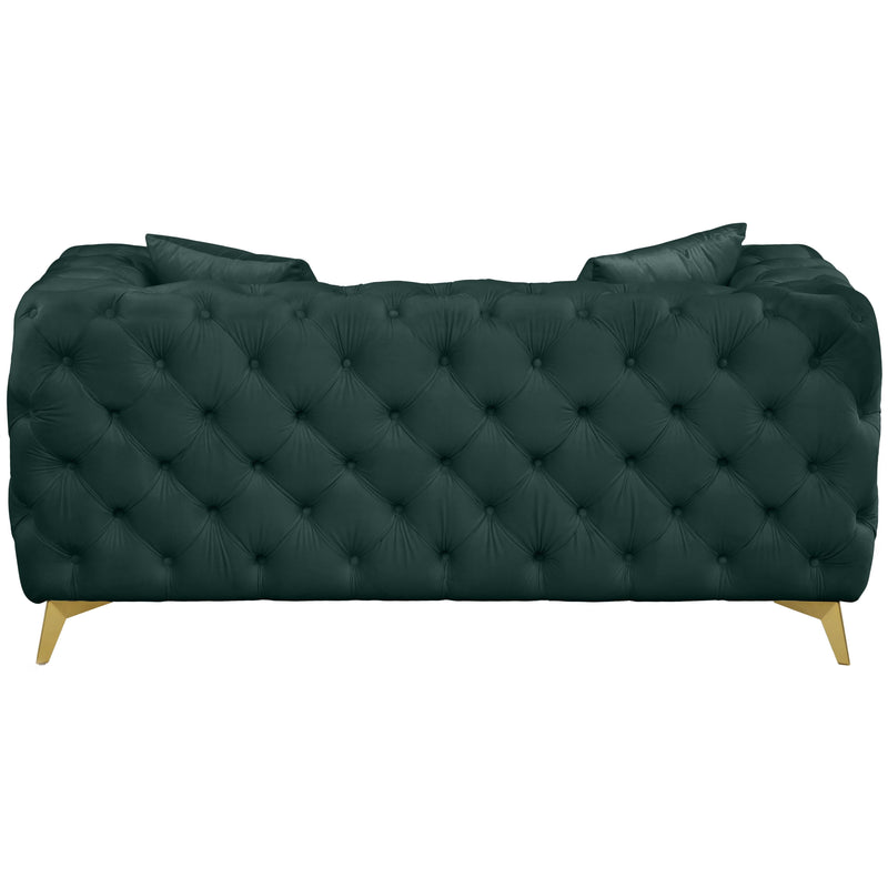 Meridian Kingdom Green Velvet Loveseat IMAGE 3