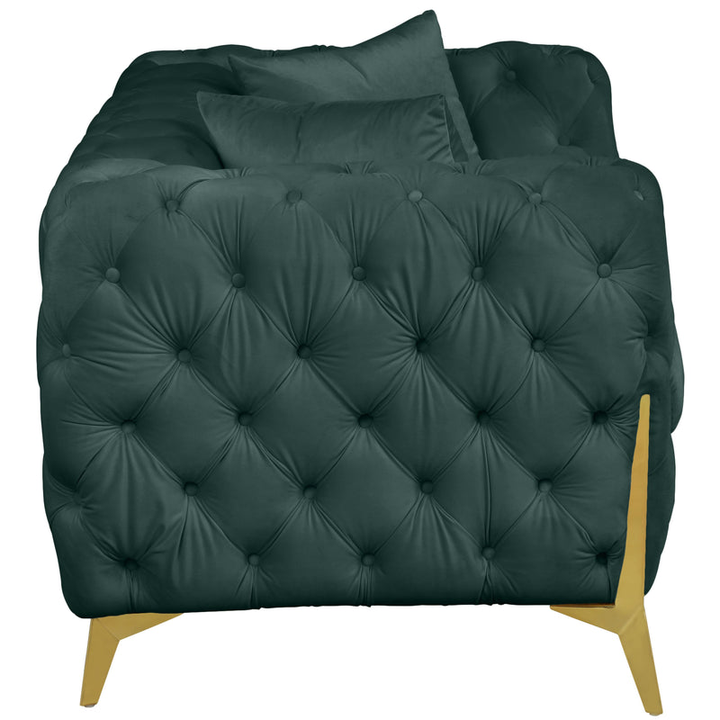 Meridian Kingdom Green Velvet Loveseat IMAGE 4