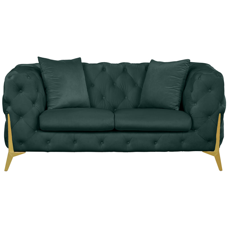 Meridian Kingdom Green Velvet Loveseat IMAGE 5