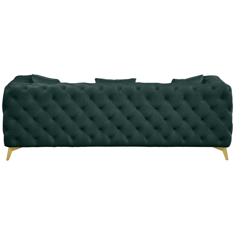 Meridian Kingdom Green Velvet Sofa IMAGE 3