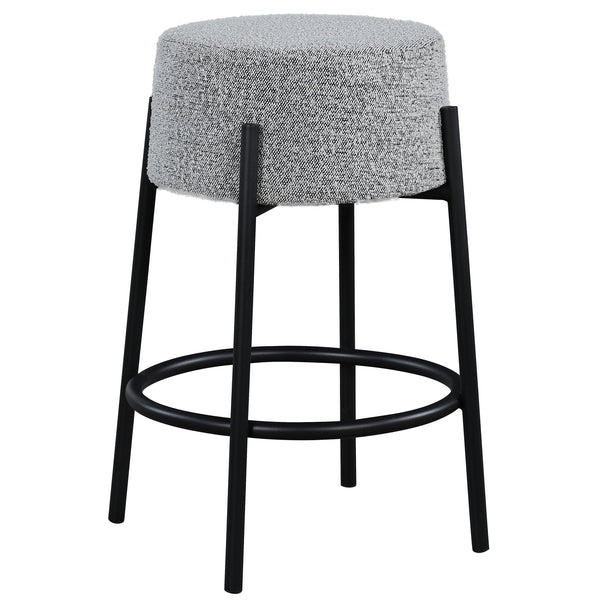 Meridian Avalon Grey Boucle Fabric Counter Stool IMAGE 1