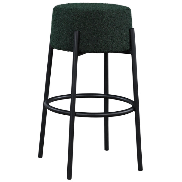 Meridian Avalon Green Boucle Fabric Bar Stool IMAGE 1