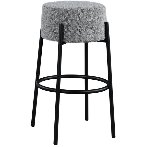 Meridian Avalon Grey Boucle Fabric Bar Stool IMAGE 1