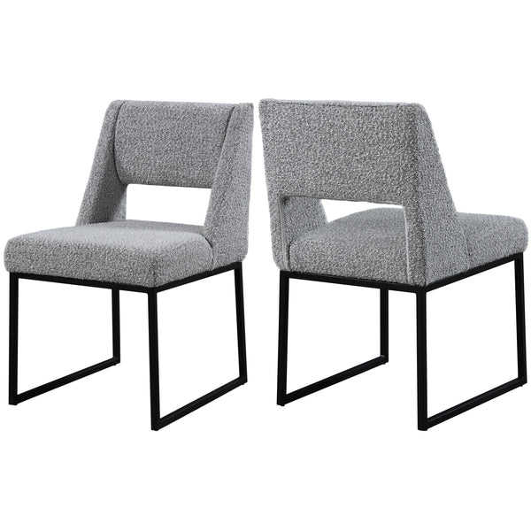 Meridian Jayce Grey Boucle Fabric Dining Chair IMAGE 1