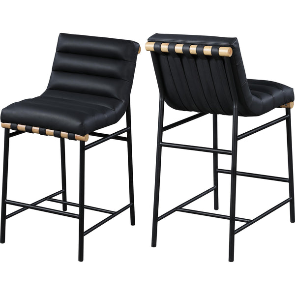 Meridian Burke Black Vegan Leather Counter Stool IMAGE 1